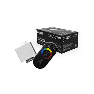 Контроллер для RGB 288W 24А с сенсорным пультом управления цветом (черный) (кр.1шт)