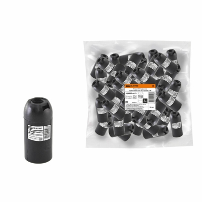 Патрон Е14 подвесной, термостойкий пластик, черный, TDM (кр.50шт)
